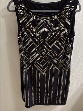 White House Black Market Black Sleeveless Studded Mini Dress
